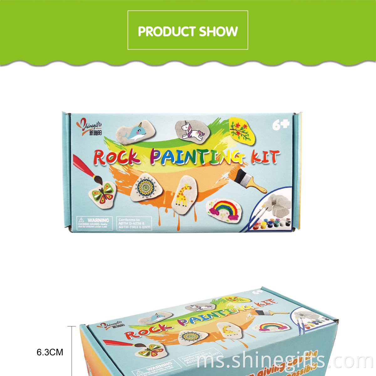 Customize DIY Paint Kids Drawing Art Painting Kit Rock Painting Rocks